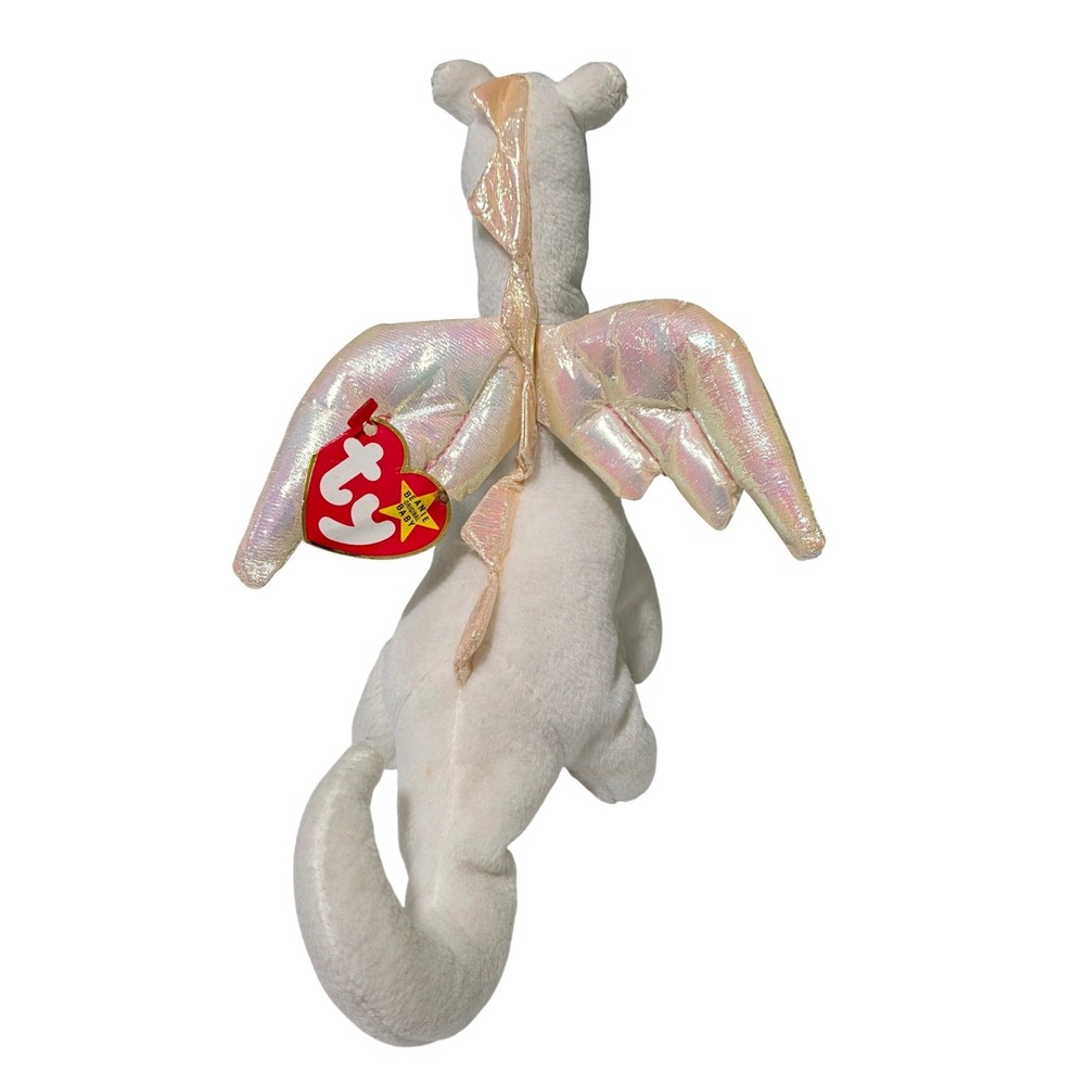 Ty Magic the Dragon Beanie Baby Unisex OS White Iridescent Wings 4088